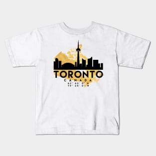 Toronto Canada Skyline Map Art Kids T-Shirt